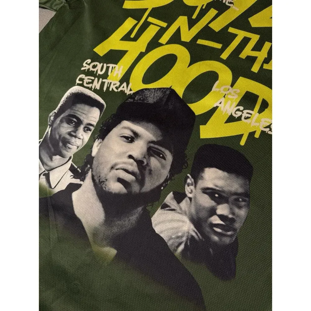 BOYZ N THE HOOD - Men's Short Sleeve Green Jersey Los Angeles Graphic Size XL
